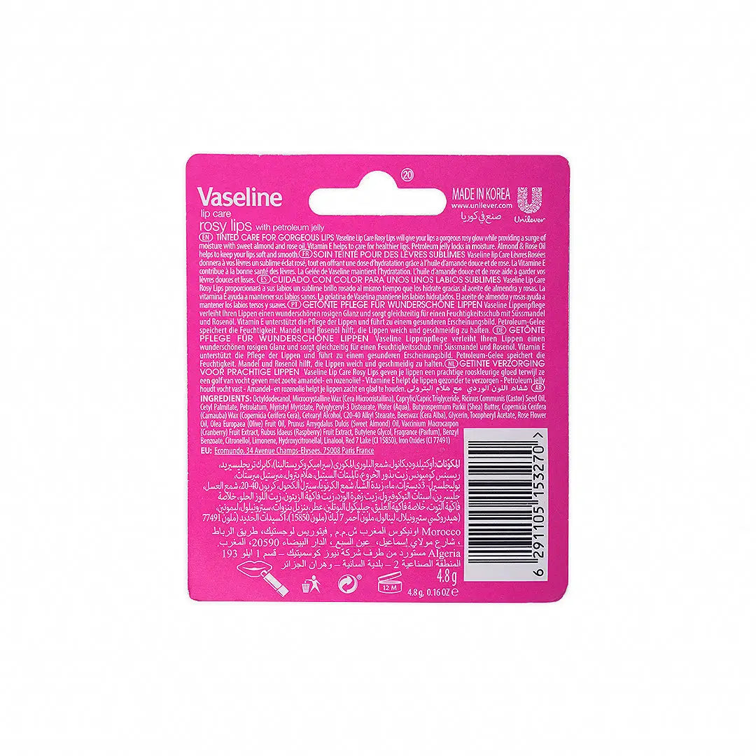 55750-Vaseline Rosy Lips Lip Care 4.8g +1