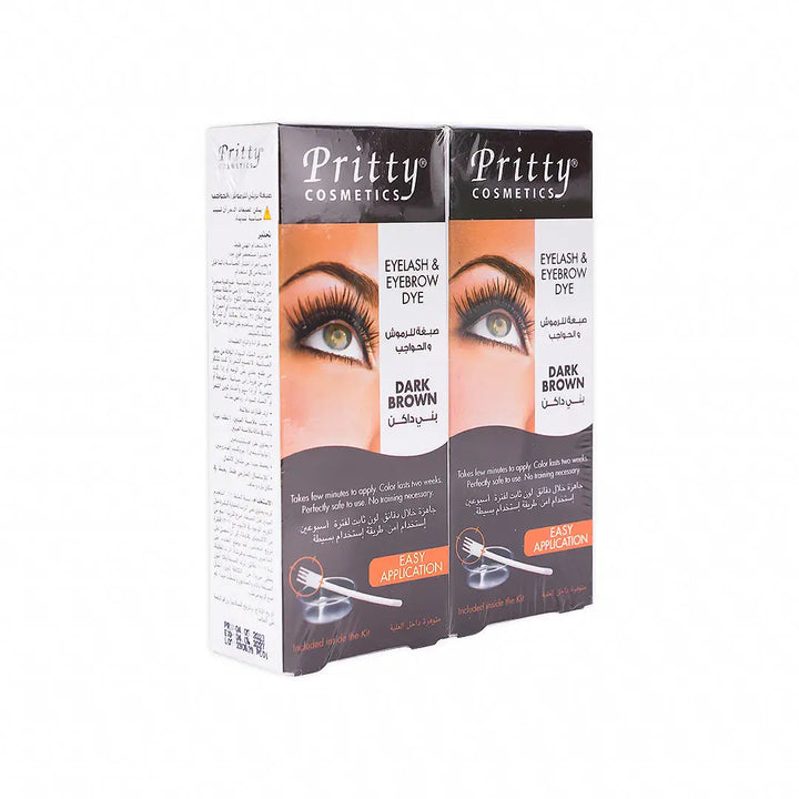 55753-Pritty Eyelash &amp; Eyebrow Dye 1+1 Offer-Dark Brown +9
