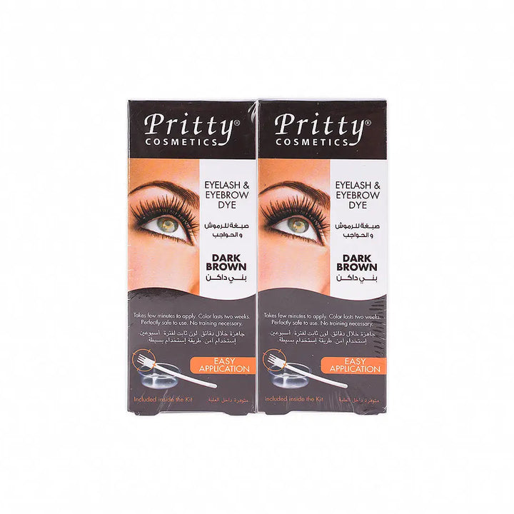 55753-Pritty Eyelash &amp; Eyebrow Dye 1+1 Offer-Dark Brown