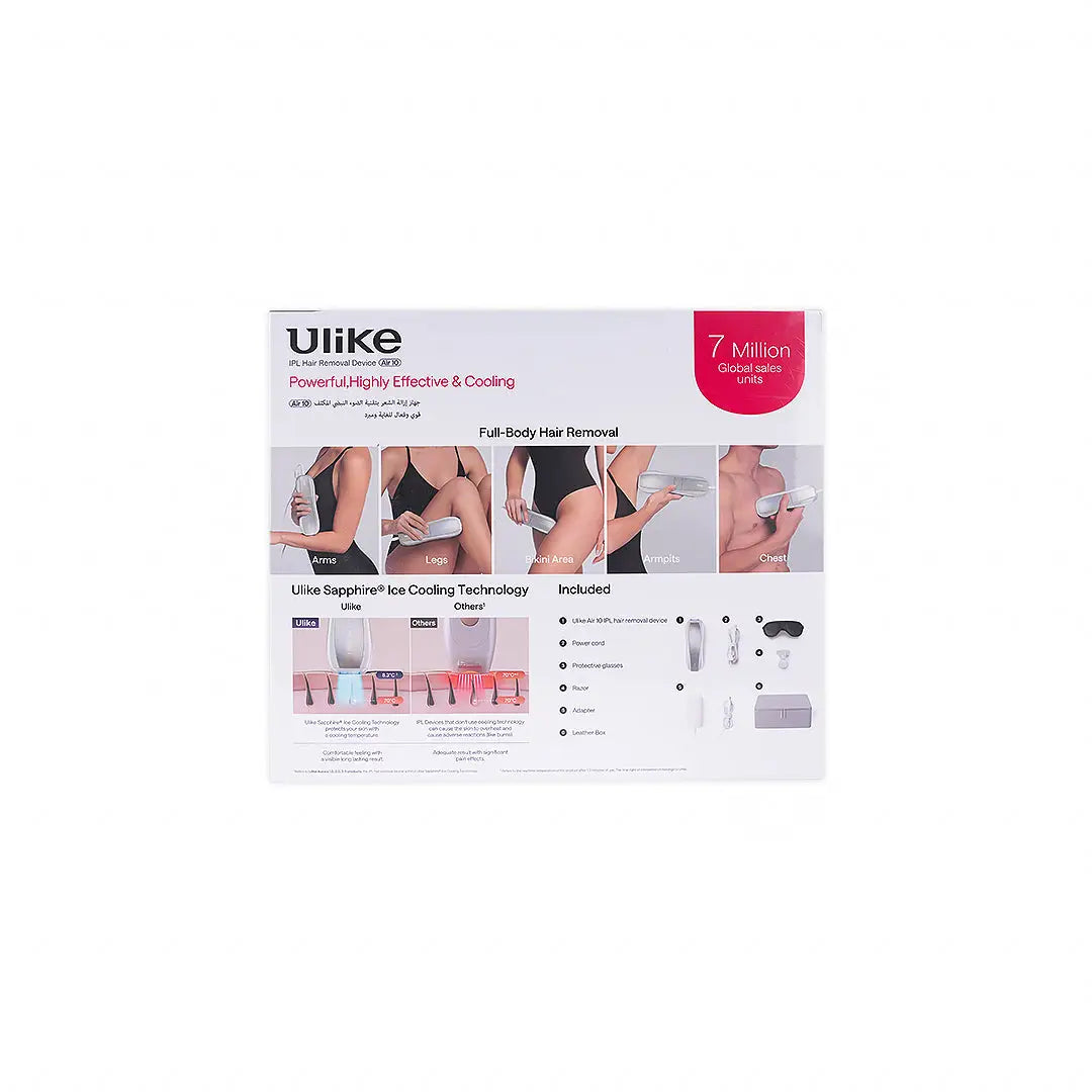 Ulike IPL Hair Removal Device Air10 Silver With Leather Case