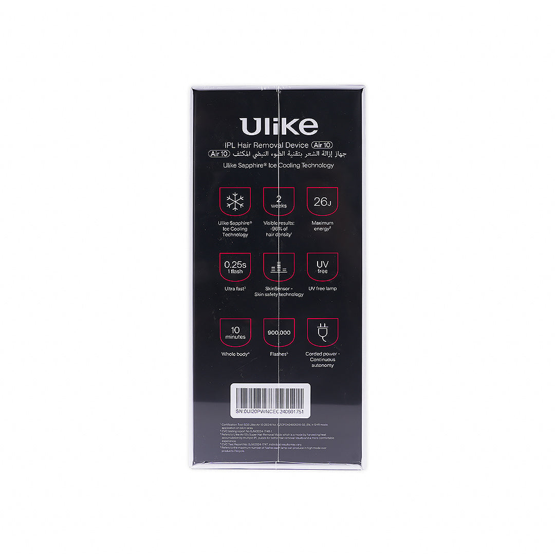 Ulike IPL Hair Removal Device Air10 Silver With Leather Case