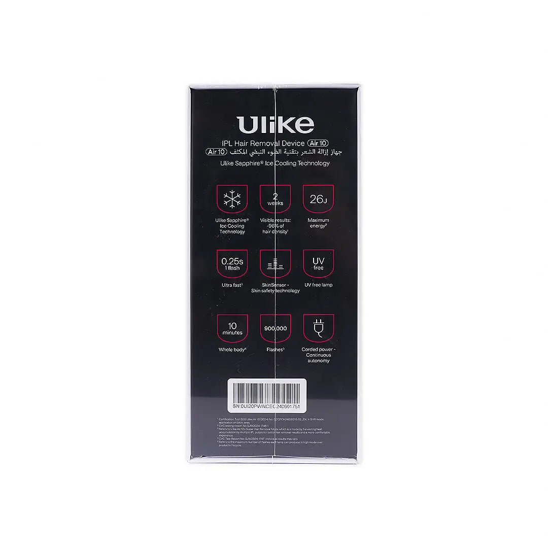 Ulike IPL Hair Removal Device Air10 Silver With Leather Case