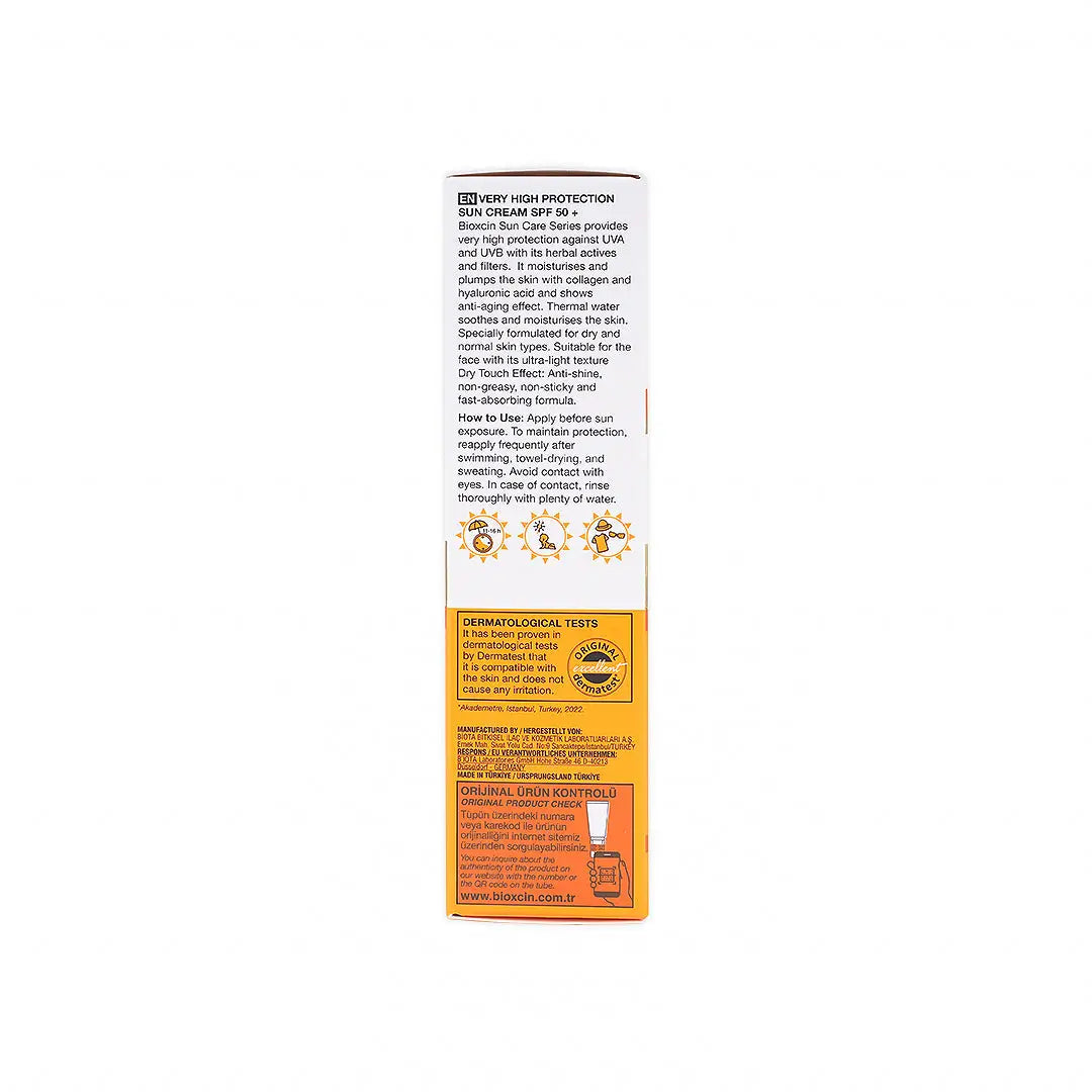 Bioxcin V.H.P Sun Cream Dry/Normal Skin Spf50+50ml-Dry Touch