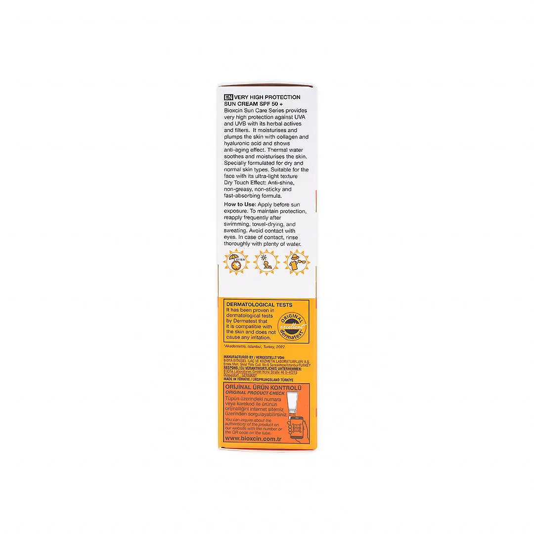 Bioxcin V.H.P Sun Cream Dry/Normal Skin Spf50+50ml-Dry Touch