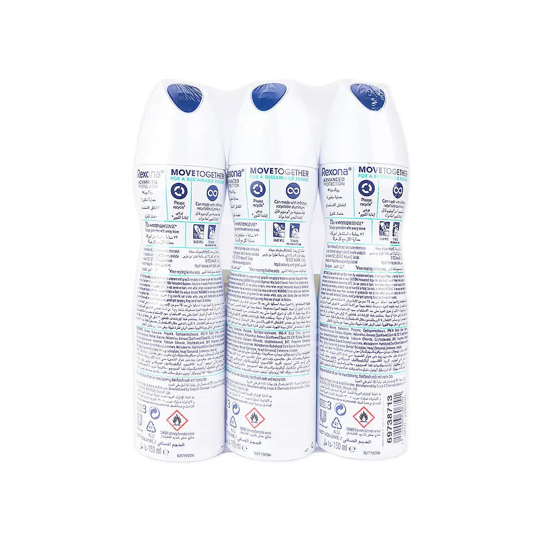 Rexona Anti-Perspirant Spray 72hrs (150ml*3Pcs)-Shower Fresh