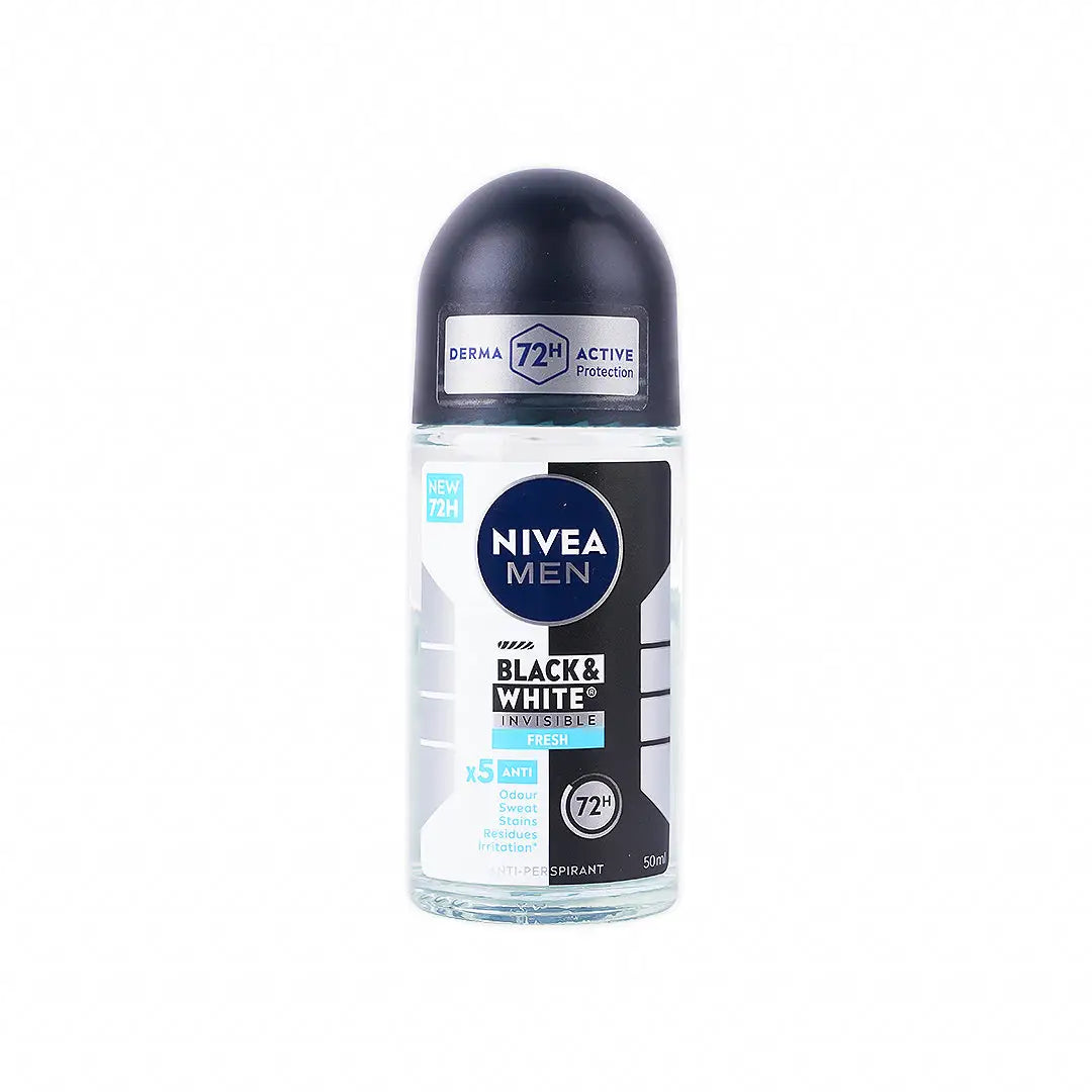 55808-Nivea Men Invisible B&W Deo Roll On 72h 50ml-Fresh