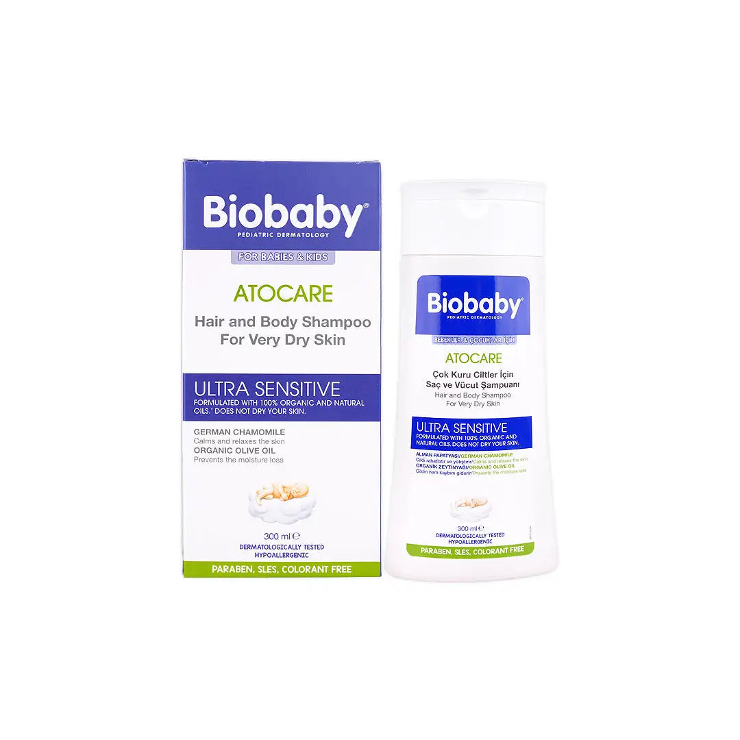 Biobaby Atocare Hair & Body Shampoo For Very Dry Skin 300ml