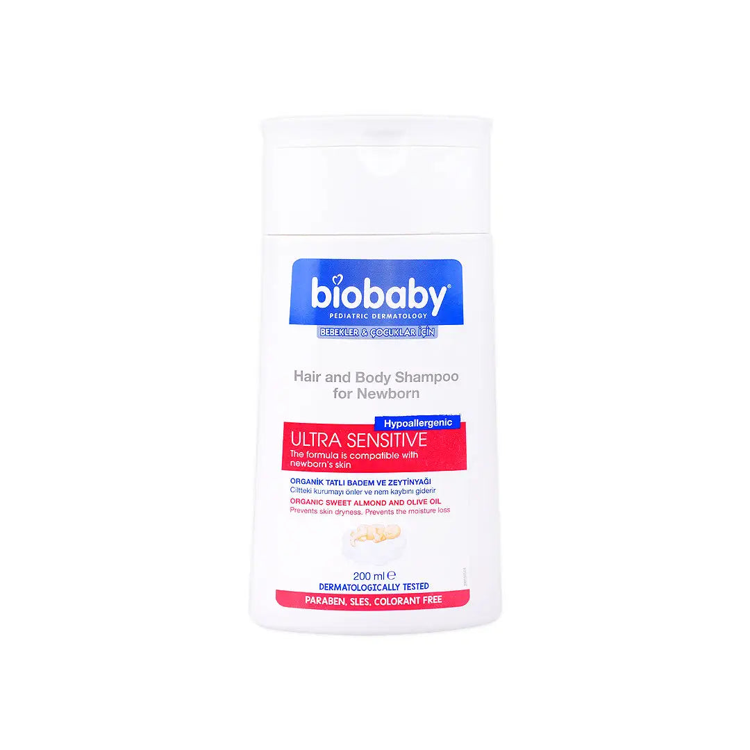 55833-Biobaby Hair &amp; Body Shampoo for Newborn Hypoallergenic 200ml