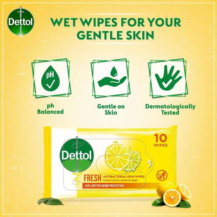 55840-Dettol Wipes 10Pcs*3-Fresh +4