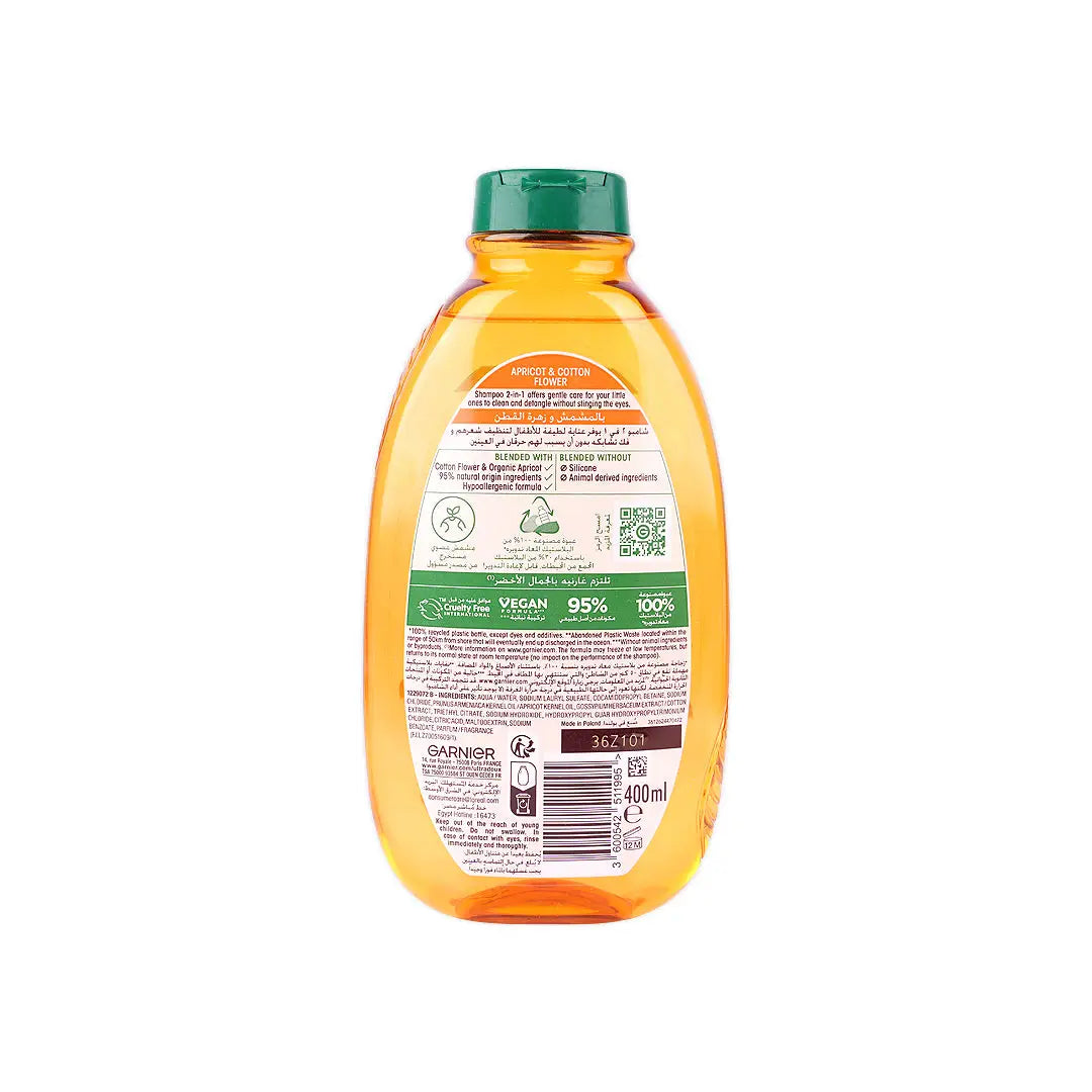 Garnier Ultra Doux Kids 2 IN 1 Shampoo 400ml-Apricot