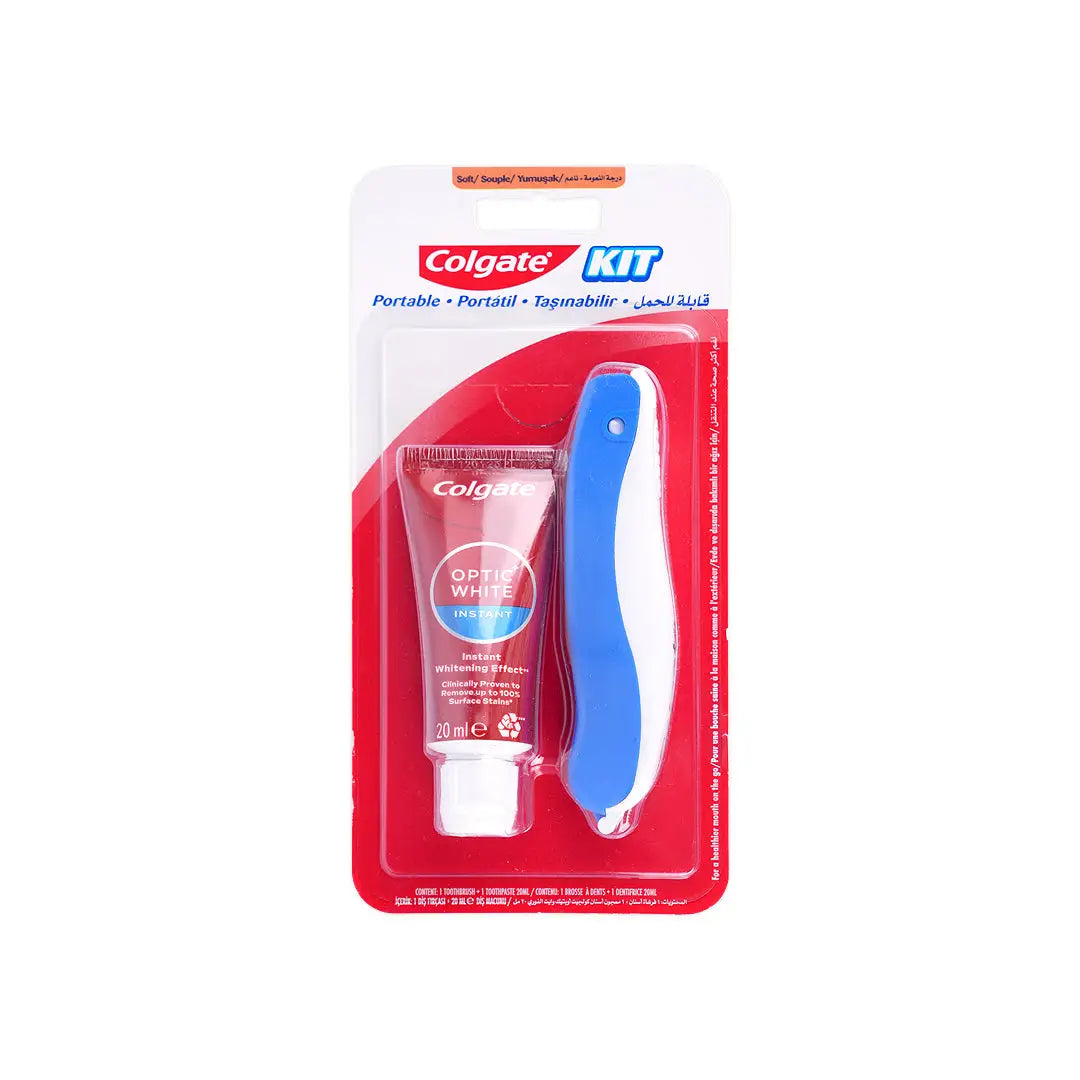 55878-Colgate Travel Kit Soft Toothbrush + Optic White Toothpaste