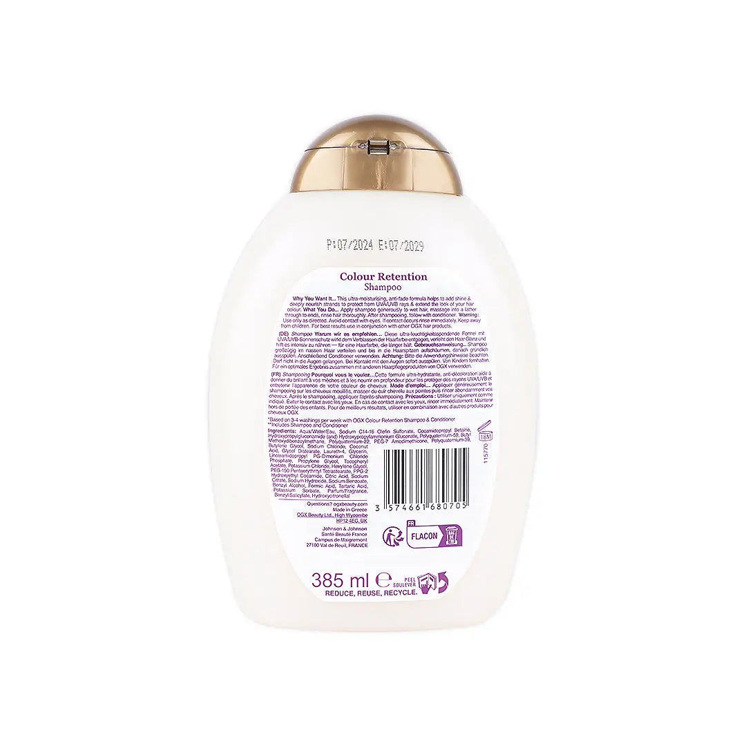 ogx colour retention shampoo 385ml