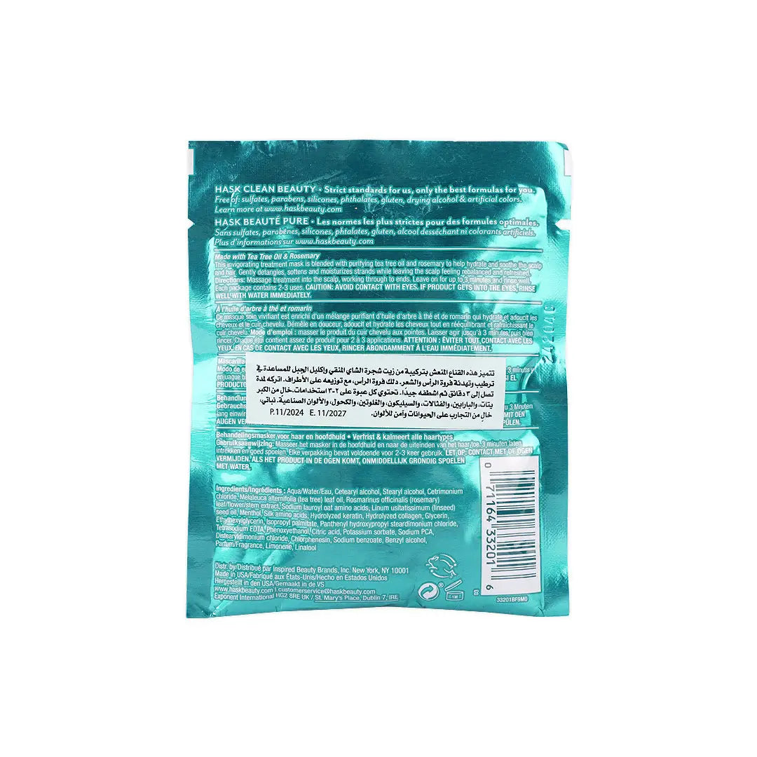 Hask Tea Tree Oil & Rosemary Hair & Scalp  Mask 50g +1