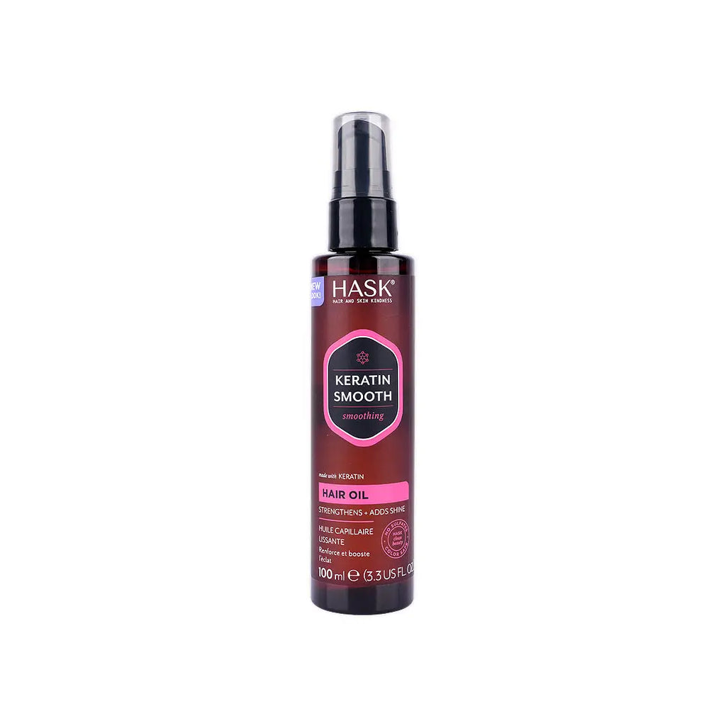 Hask Keratin Smooth Smoothing Hair Oil Pump 100ml