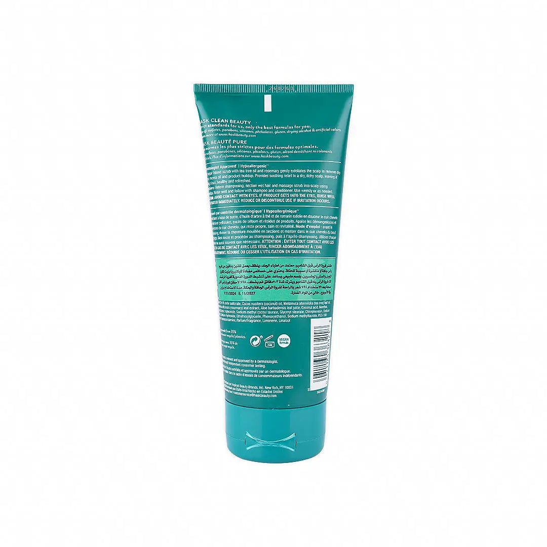 hask tea tree oil rosemary pre shampoo scalp scrub 178ml