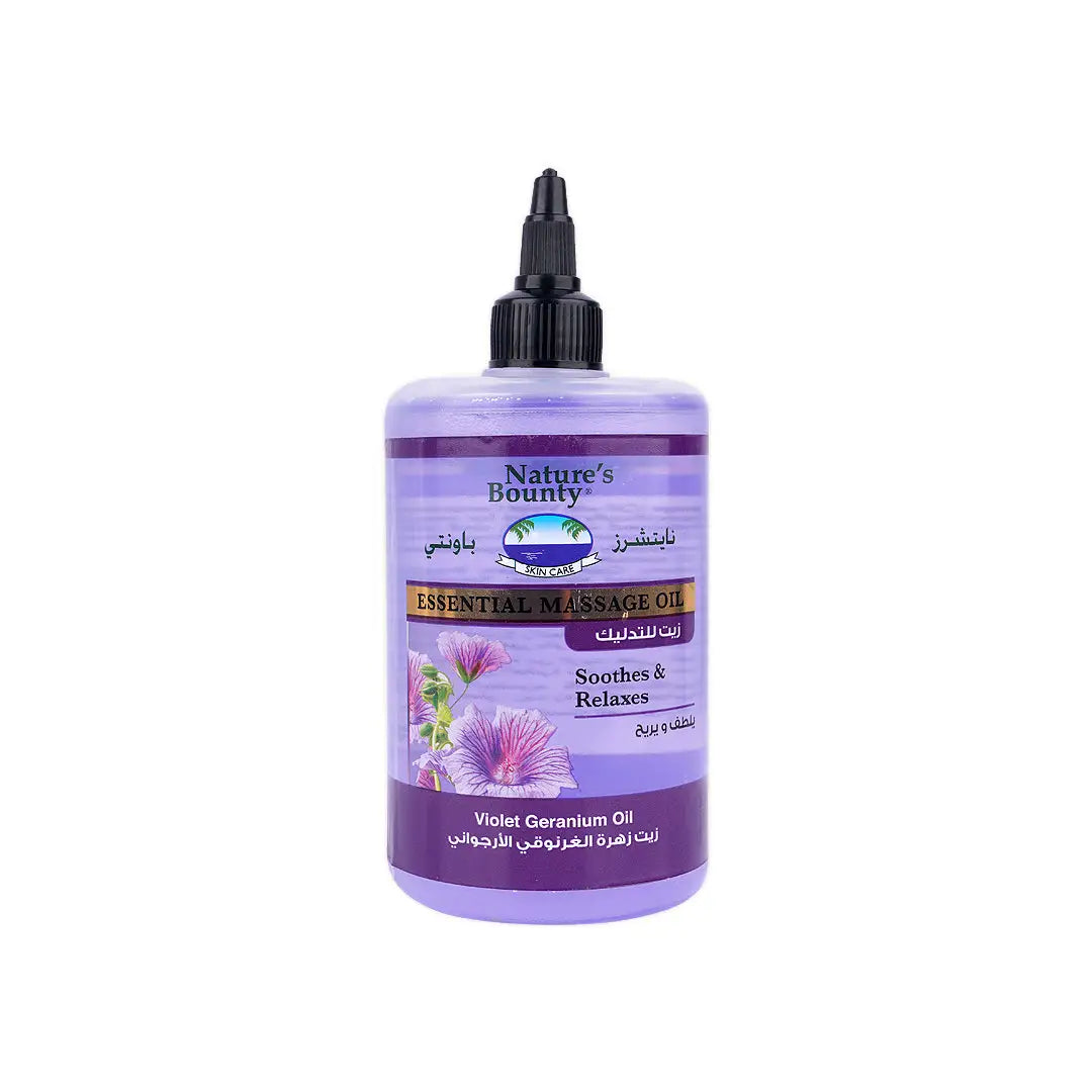 Natures Bounty Massage Oil 300ml – Violet Geranium Oil
