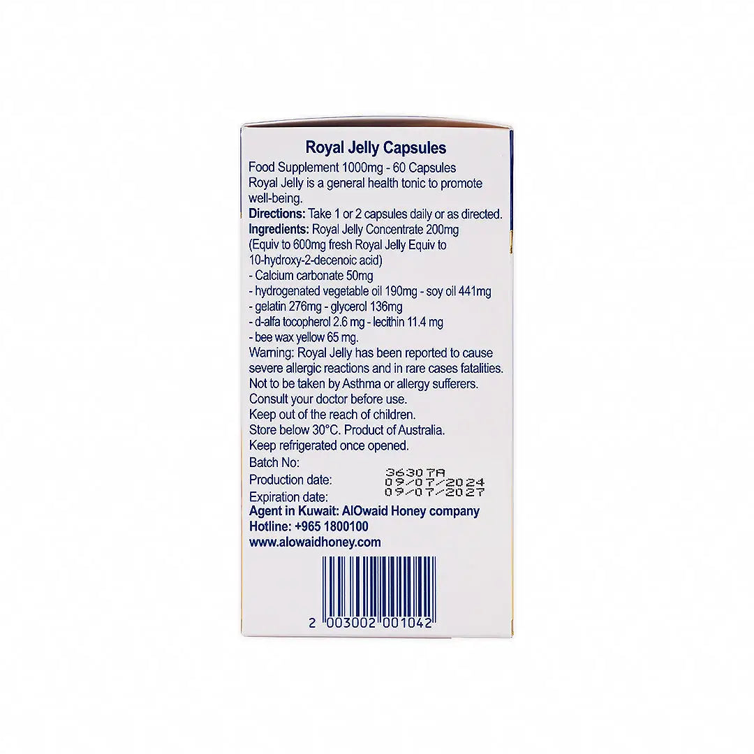 Natural Life Royal Jelly 1000mg 60 Capsules