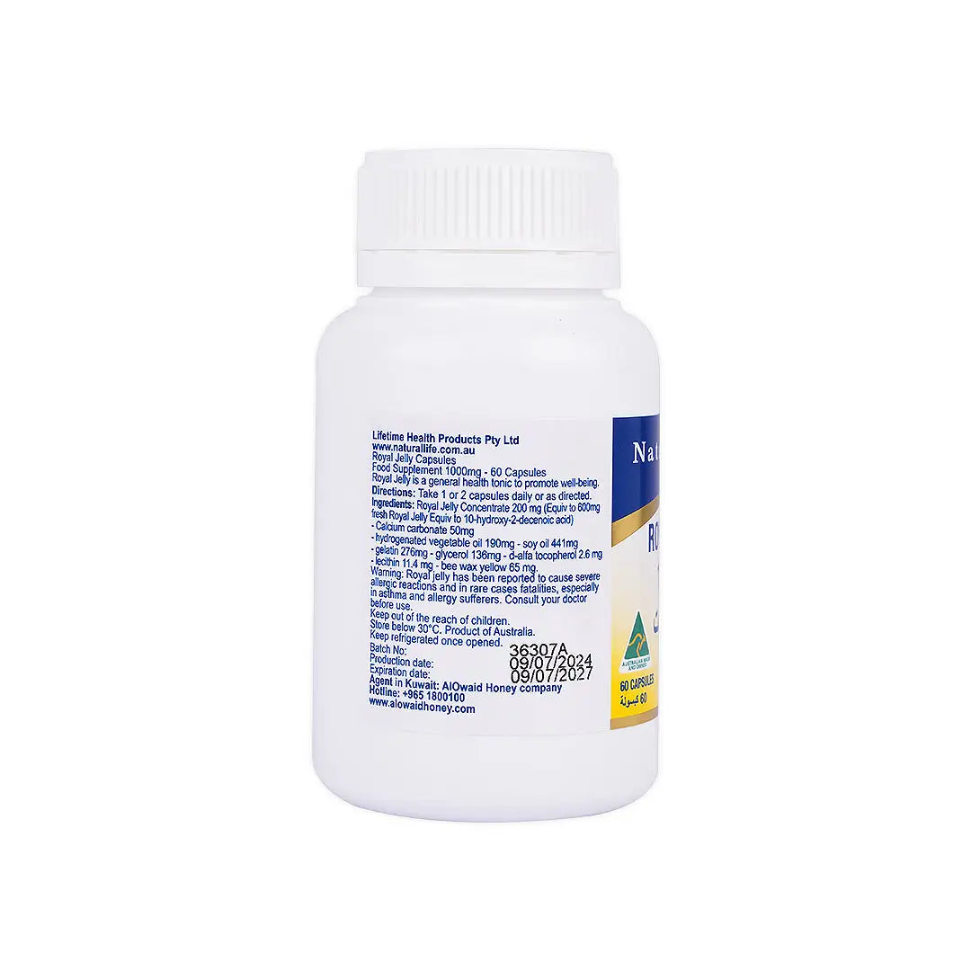 Natural Life Royal Jelly 1000mg 60 Capsules