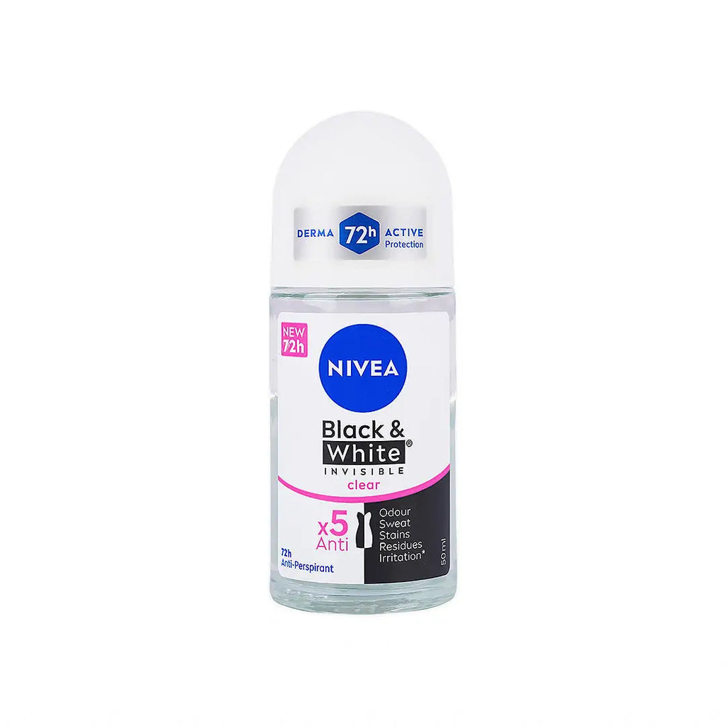 Nivea Invisible B&W Deo Roll On 72h Anti-Per (W) 50ml-Clear