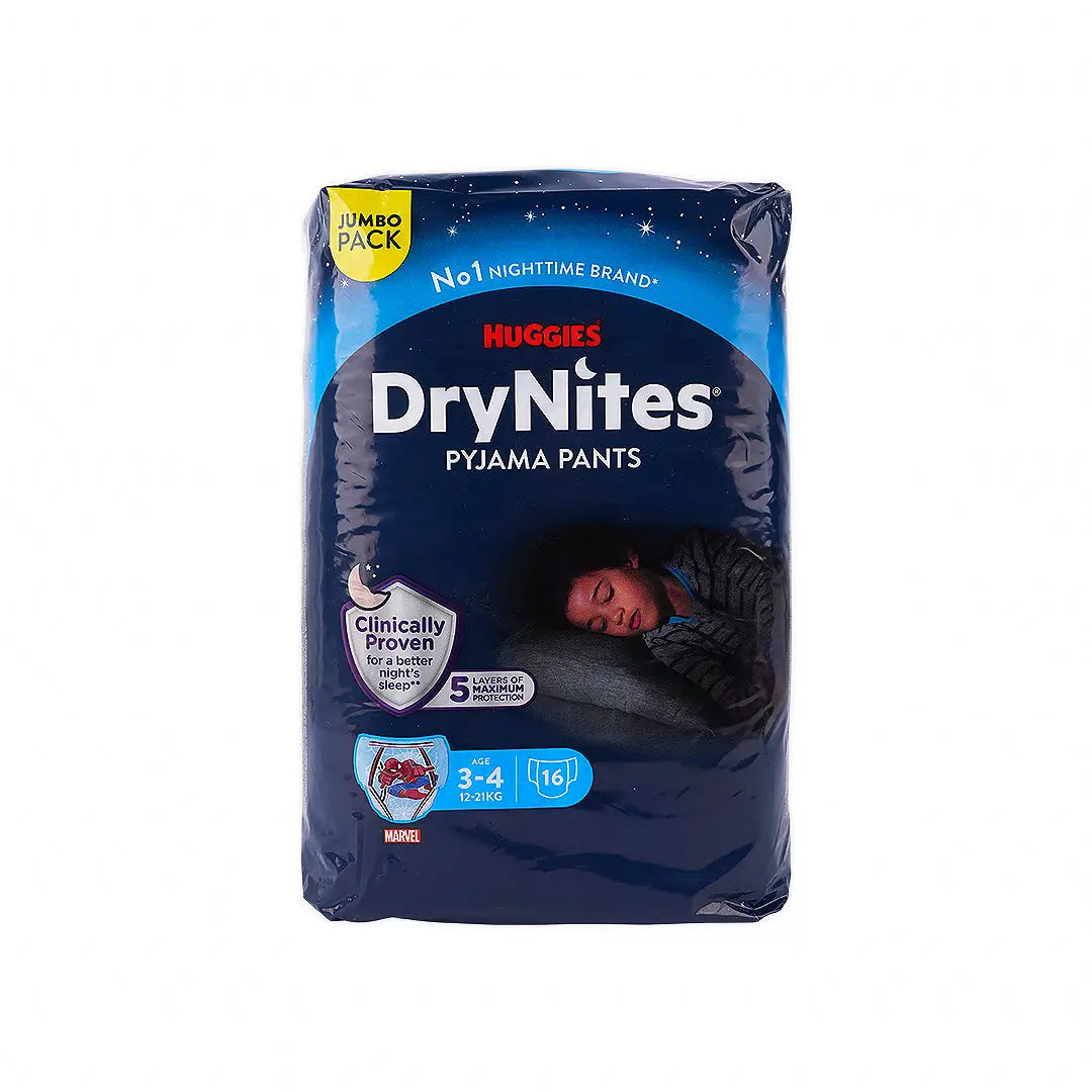 Huggies Drynites Pyjama Pants Boy 3-4 Years (12-21Kg)16Pcs