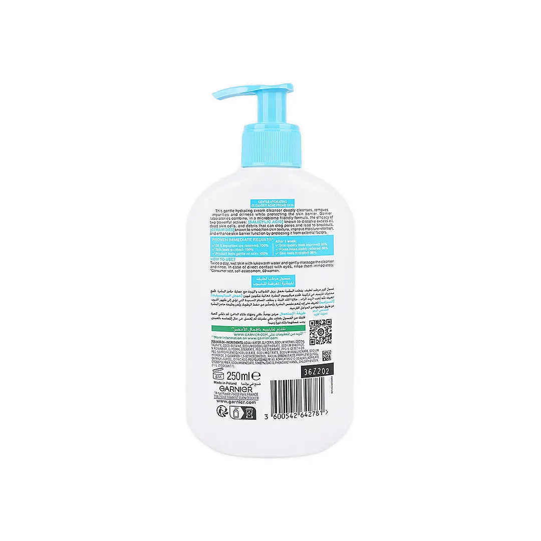 Garnier Fast Clear Gentle Cleanser 250ml