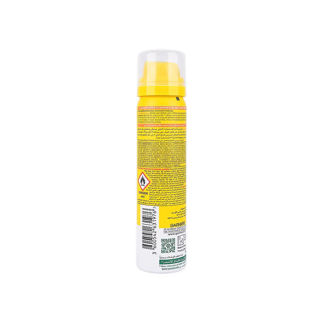 56102-Garnier Super UV SPF 50+ Invisible Air-Mist Sunscreen 75 ml +2
