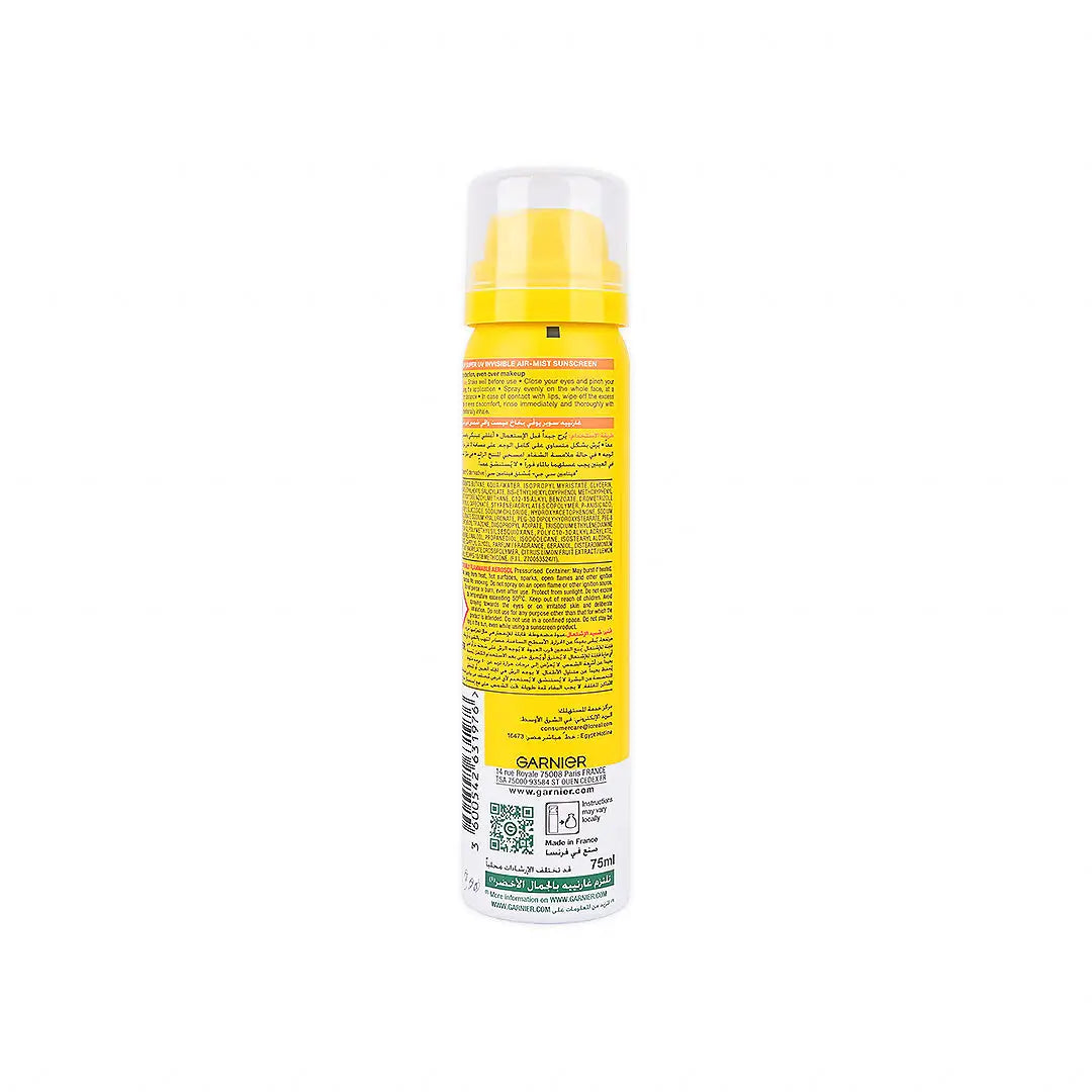 56102-Garnier Super UV SPF 50+ Invisible Air-Mist Sunscreen 75 ml +1