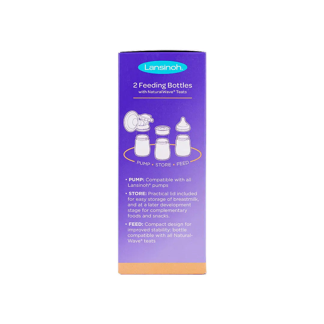 Lansinoh Plastic Feeding Bottle 160ml*2Pcs