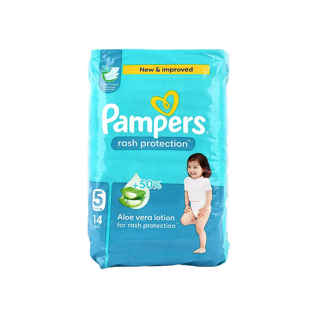 56186-Pampers Rash Protection No.5 (11-16Kg) 14Pcs +0