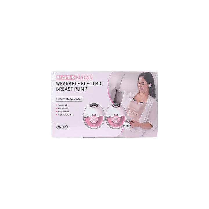 56238-Black &amp; Brown Wearable Electric Breast Pump-MY-382