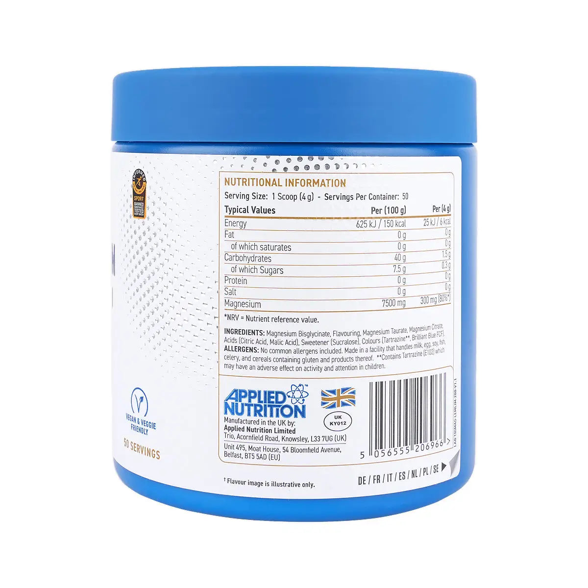 56250-Applied Nutrition Tri-Magnesium lemon & Lime 200G +2