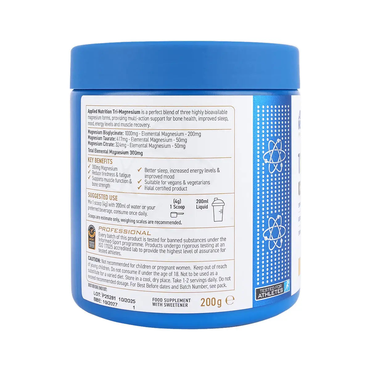 56250-Applied Nutrition Tri-Magnesium lemon & Lime 200G +1