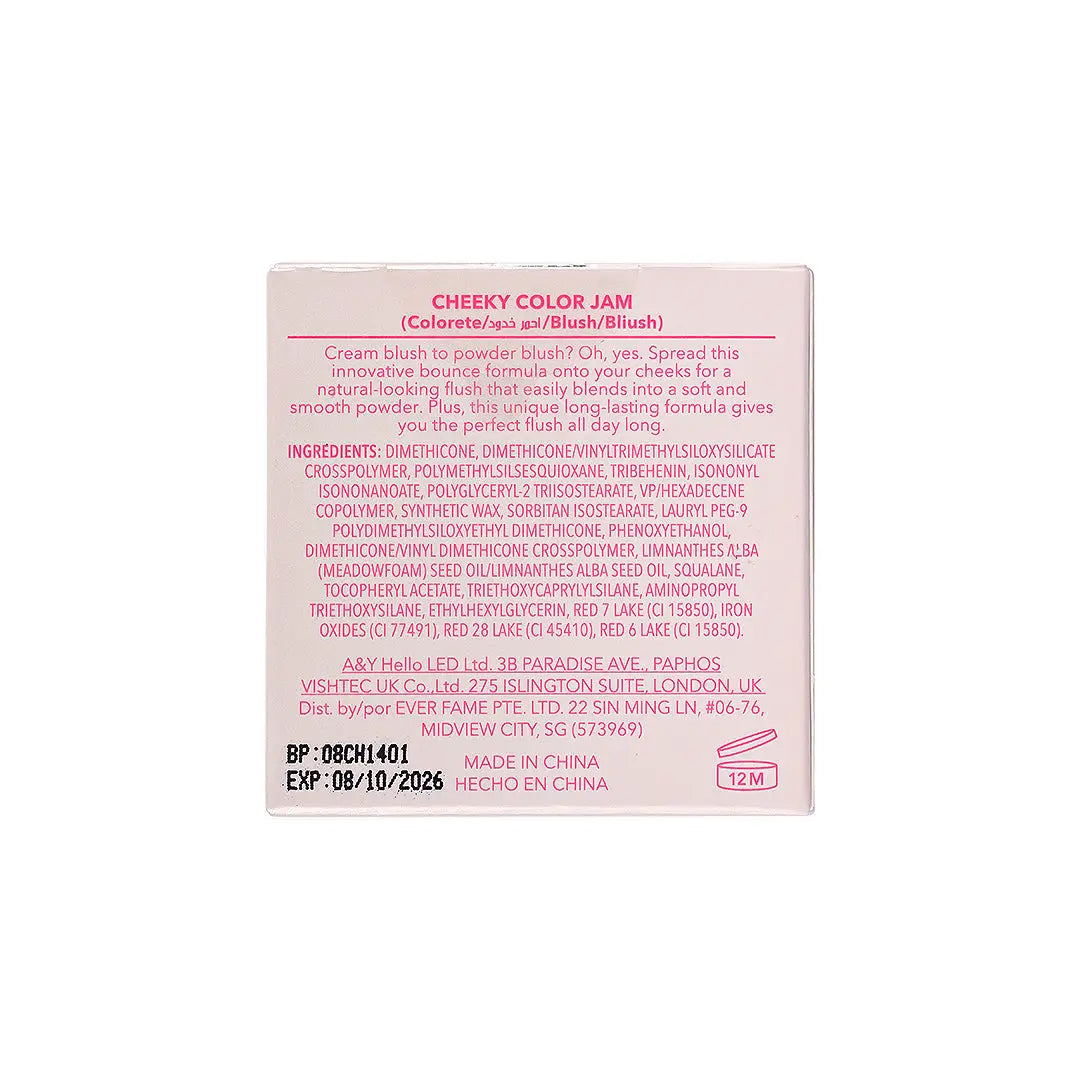 56343-Sheglam Cheeky Color Jam Blush 7.5g-Scarlet Sunset +8