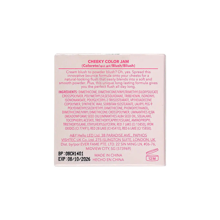 56343-Sheglam Cheeky Color Jam Blush 7.5g-Scarlet Sunset +8