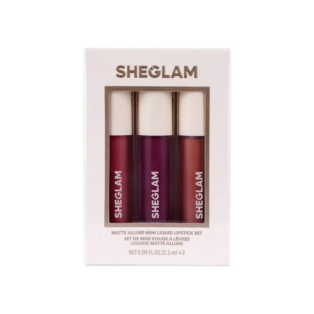 Sheglam Matte Allure Mini Liquid Lipstick Set-Feel Real
