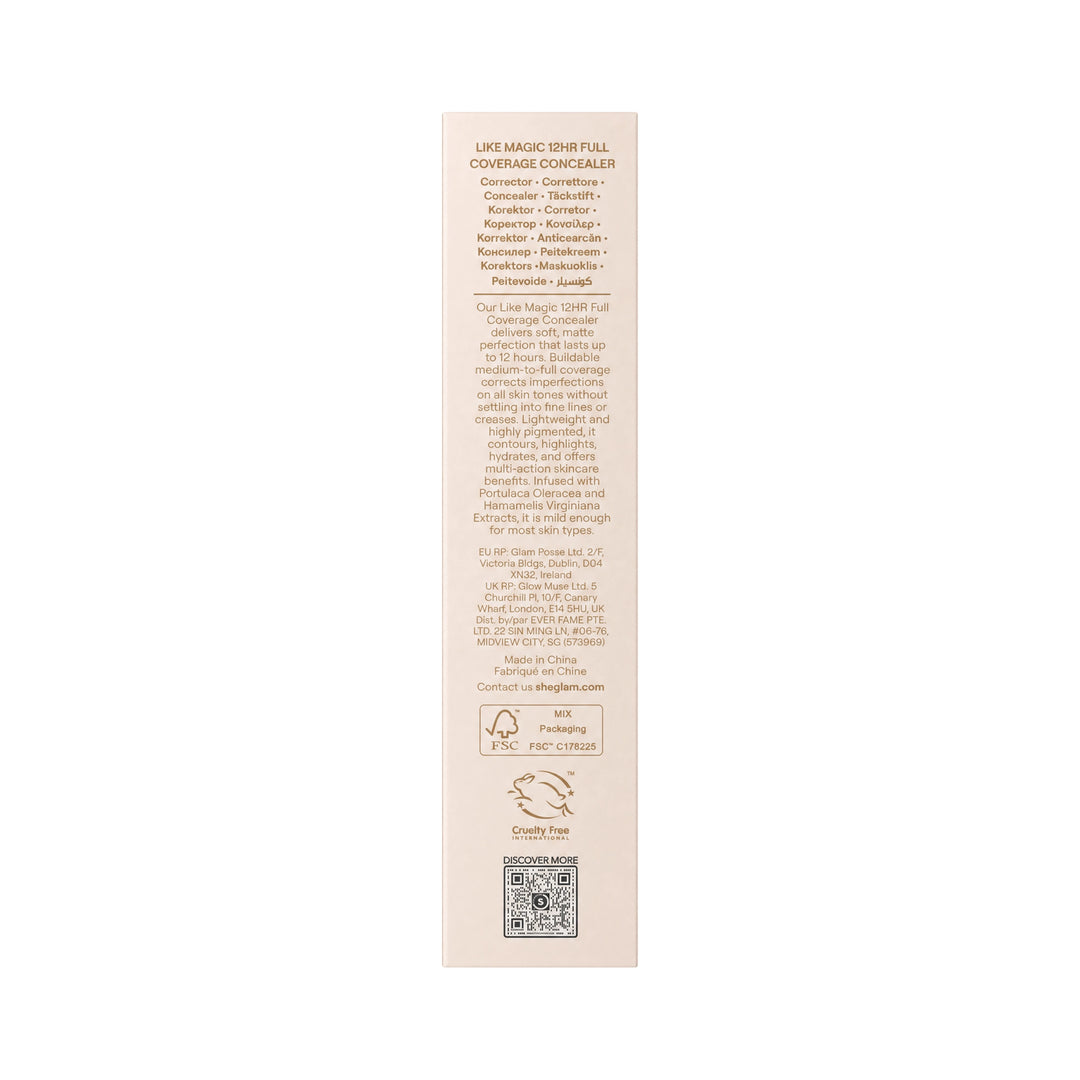 -Sheglam Like Magic 12h Full Coverage Concealer-Shell +4