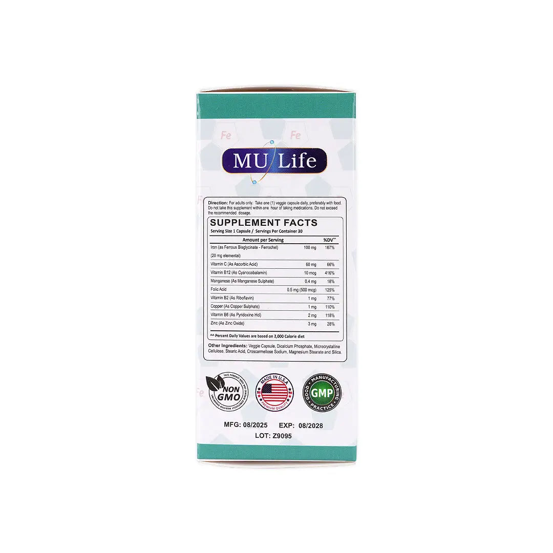 Mu Life Microsom Iron 30 Veggie Capsules