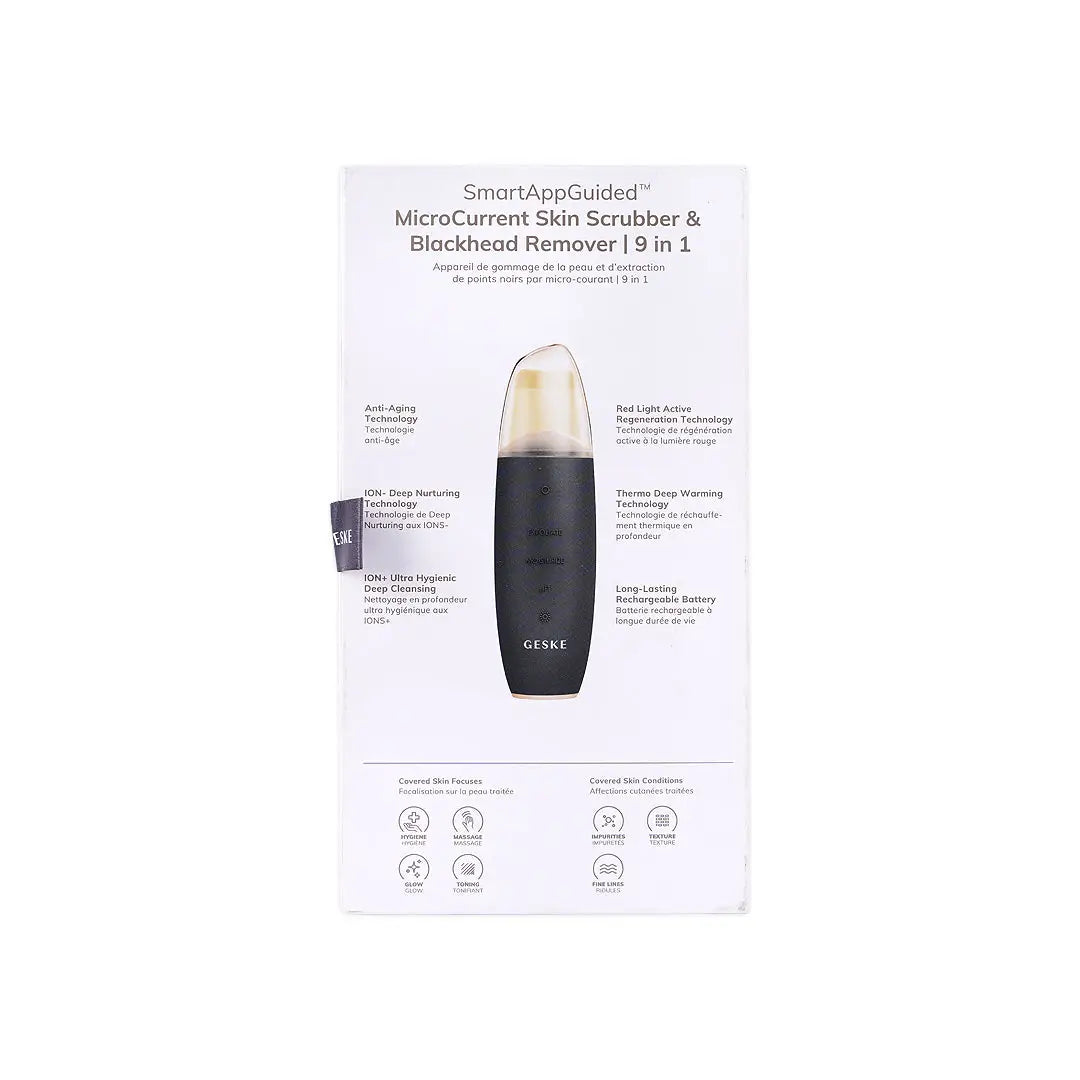 56376-Geske Microcurrent Skin Scrubber&amp;Blackhead Remover 9in1-Grey +12
