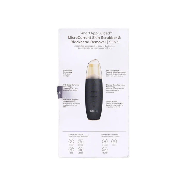 56376-Geske Microcurrent Skin Scrubber&amp;Blackhead Remover 9in1-Grey +12