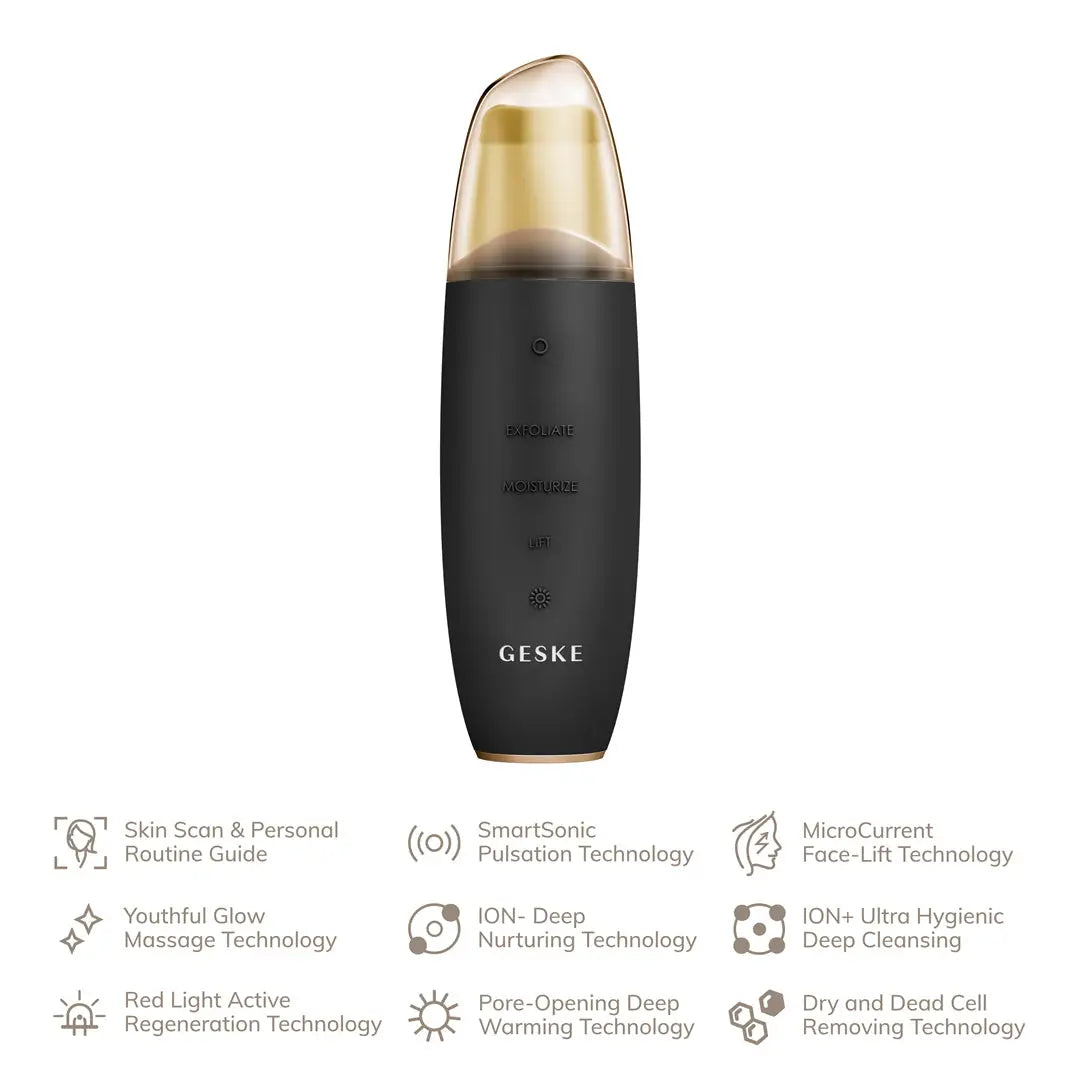 56376-Geske Microcurrent Skin Scrubber&amp;Blackhead Remover 9in1-Grey +6