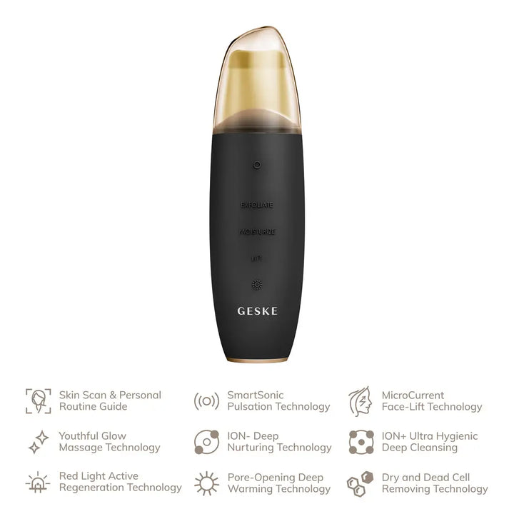 56376-Geske Microcurrent Skin Scrubber&amp;Blackhead Remover 9in1-Grey +6