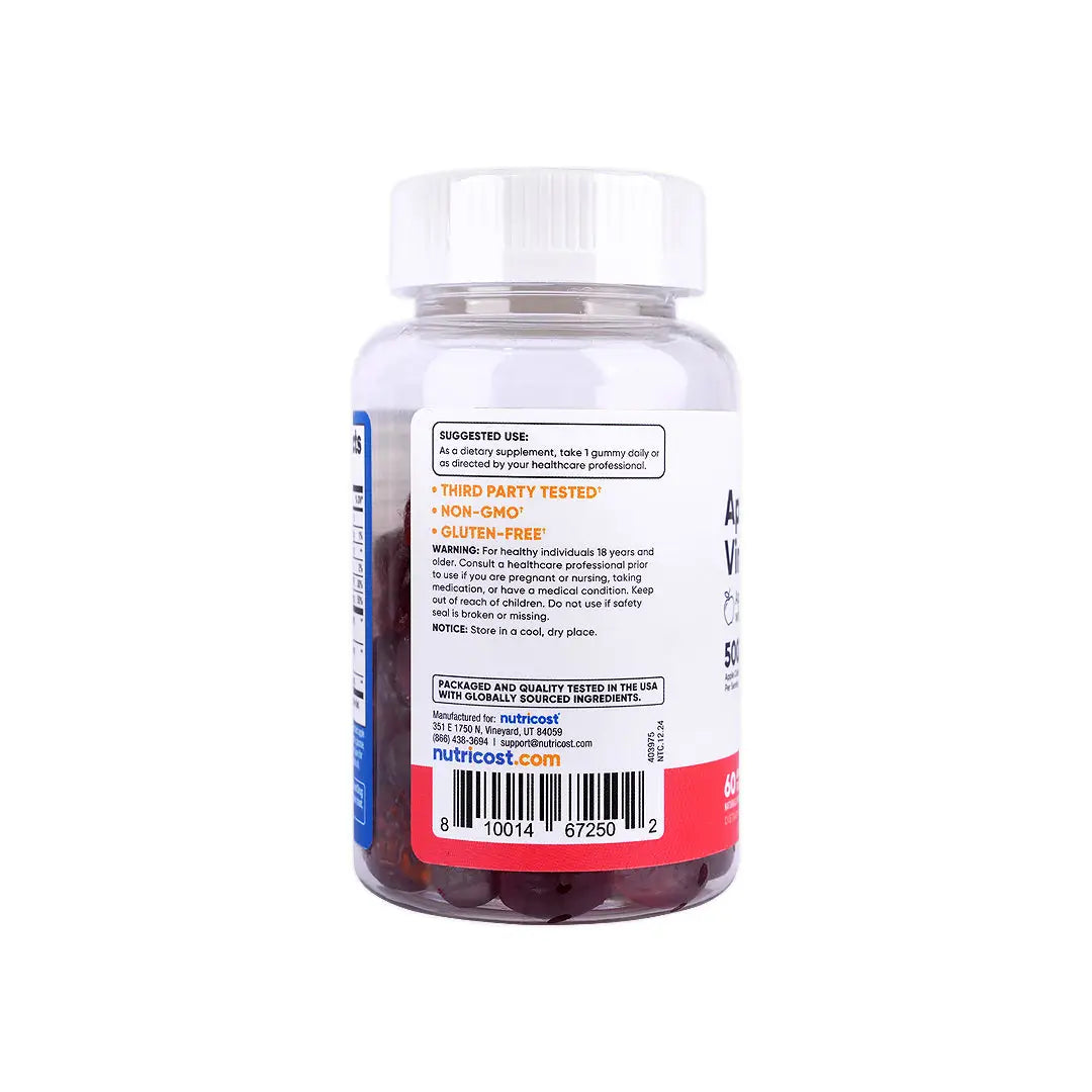 56419-Nutricost Apple Cider Vinegar 500 Mg 60 Gummies +1