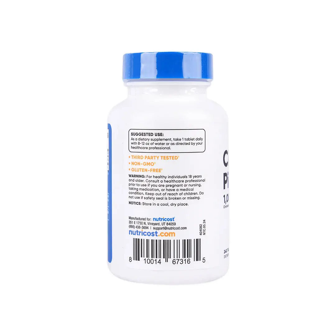 56420-Nutricost Chromium Picolinate 1000 Mcg 240 Tabs +2