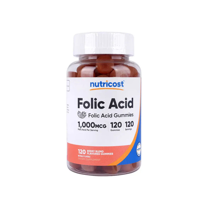 56423-Nutricost Folic Acid 1000 Mcg 120 Gummies-Berry