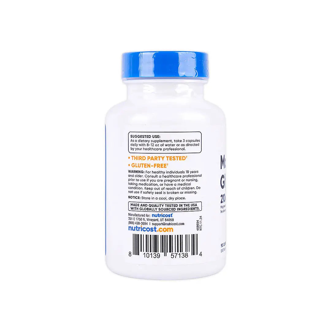 56430-Nutricost Magnesium Glycinate 210mg 90 Caps +1