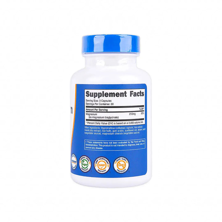 56430-Nutricost Magnesium Glycinate 210mg 90 Caps +2