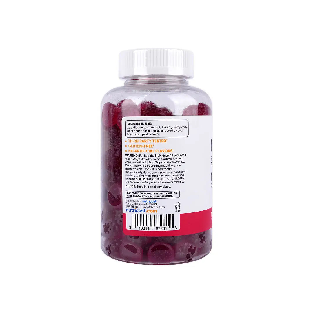 56434-Nutricost Melatonin 10mg 180 Gummies-Strawberry +2