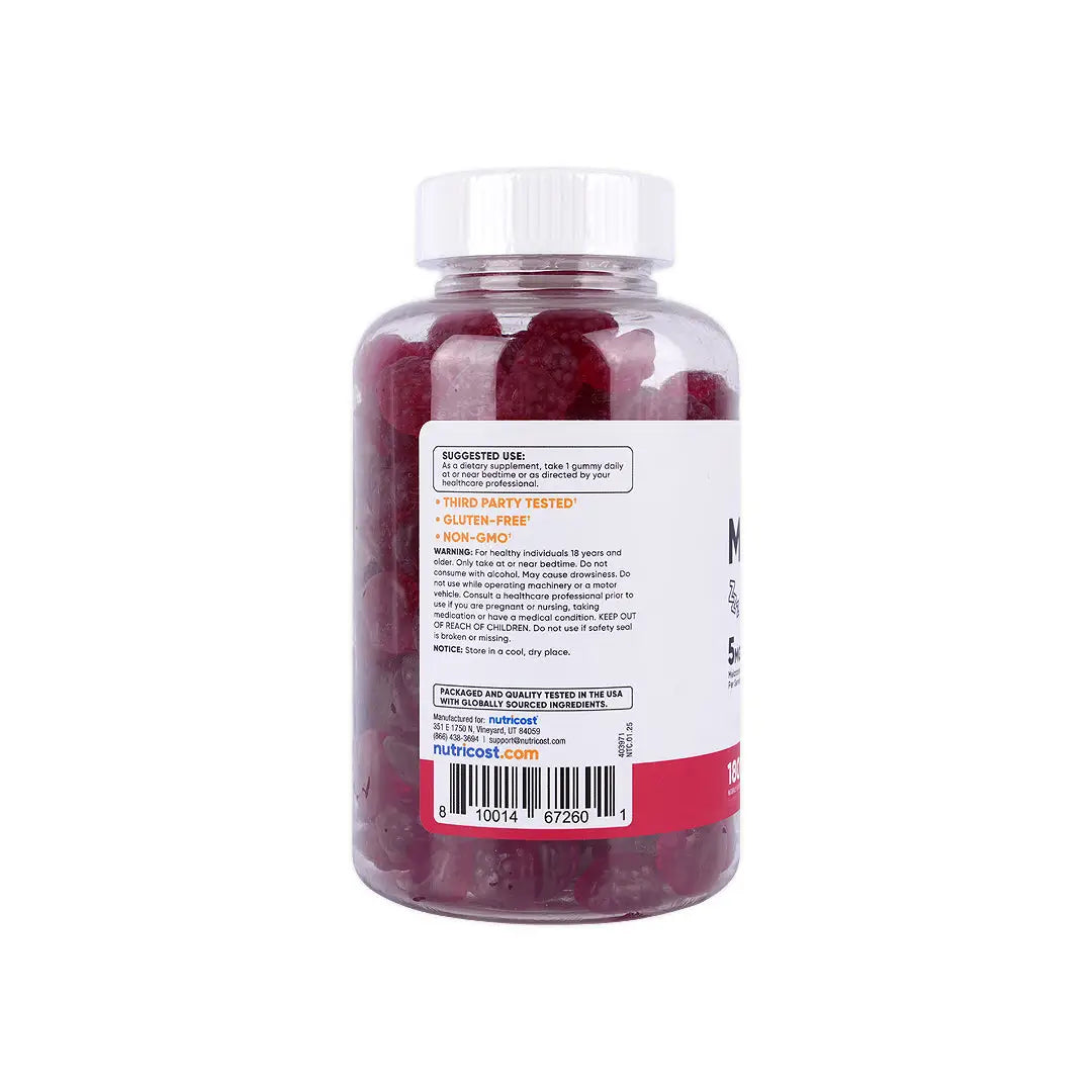 56435-Nutricost Melatonin 5mg 180 Gummies-Strawberry +1