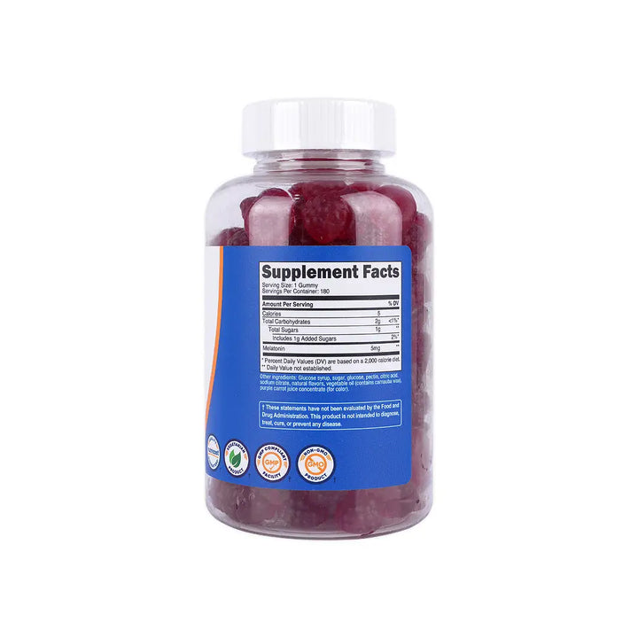 56435-Nutricost Melatonin 5mg 180 Gummies-Strawberry +2