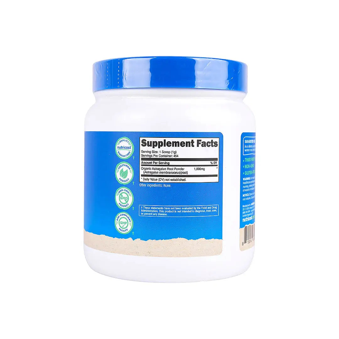 Nutricost Organic Astragalus Root Powder 454g - Unflavored